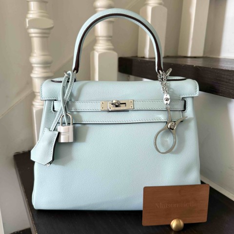 Hermès Kelly25 Swift Blue Zephyr x PHW