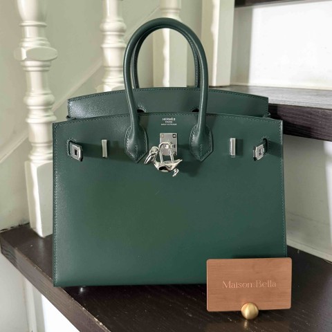 Hermès Birkin25 Box Vert Fonce x PHW(HCP)