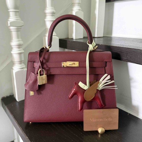 Hermès Kelly25 Epsom Prune x Gold Harware(HCP)