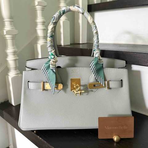 Hermès Shoulder Birkin29 Evercolor Blue Pale x PHW(HCP)