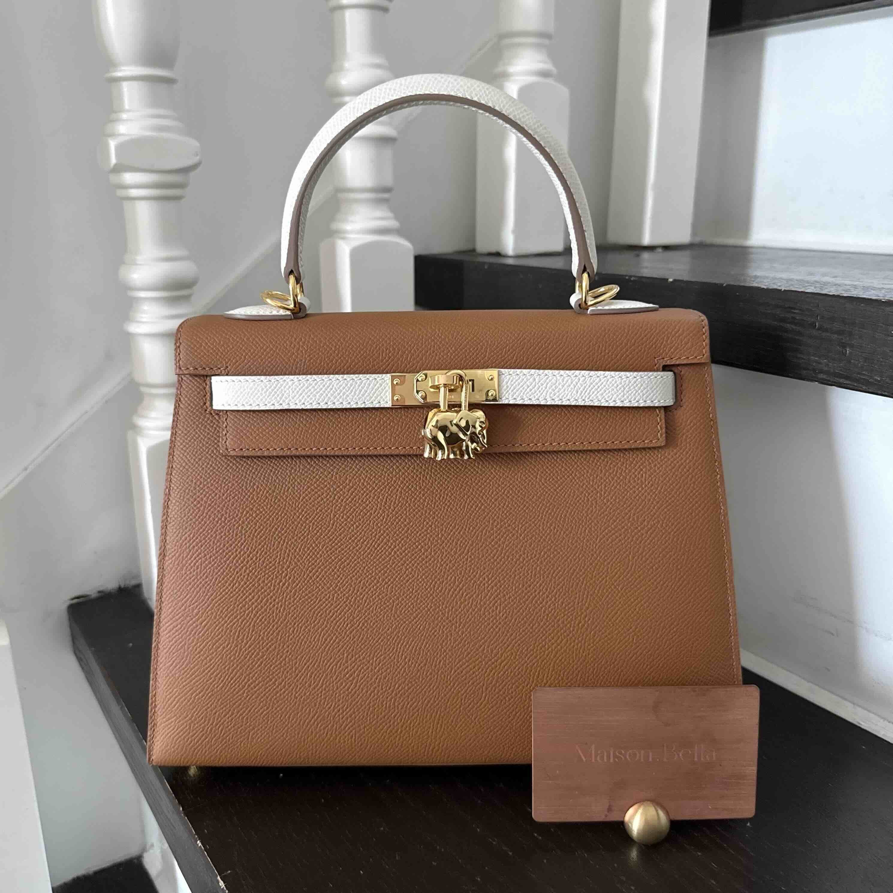 Hermès Kelly25 Gold x Blanc x GHW