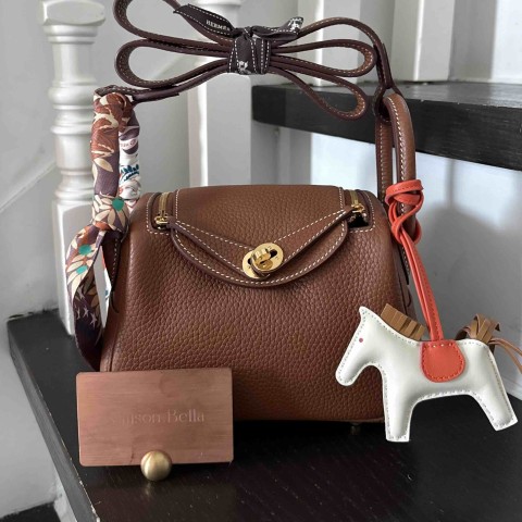 Hermès Mini Lindy Clemence Gold x GHW