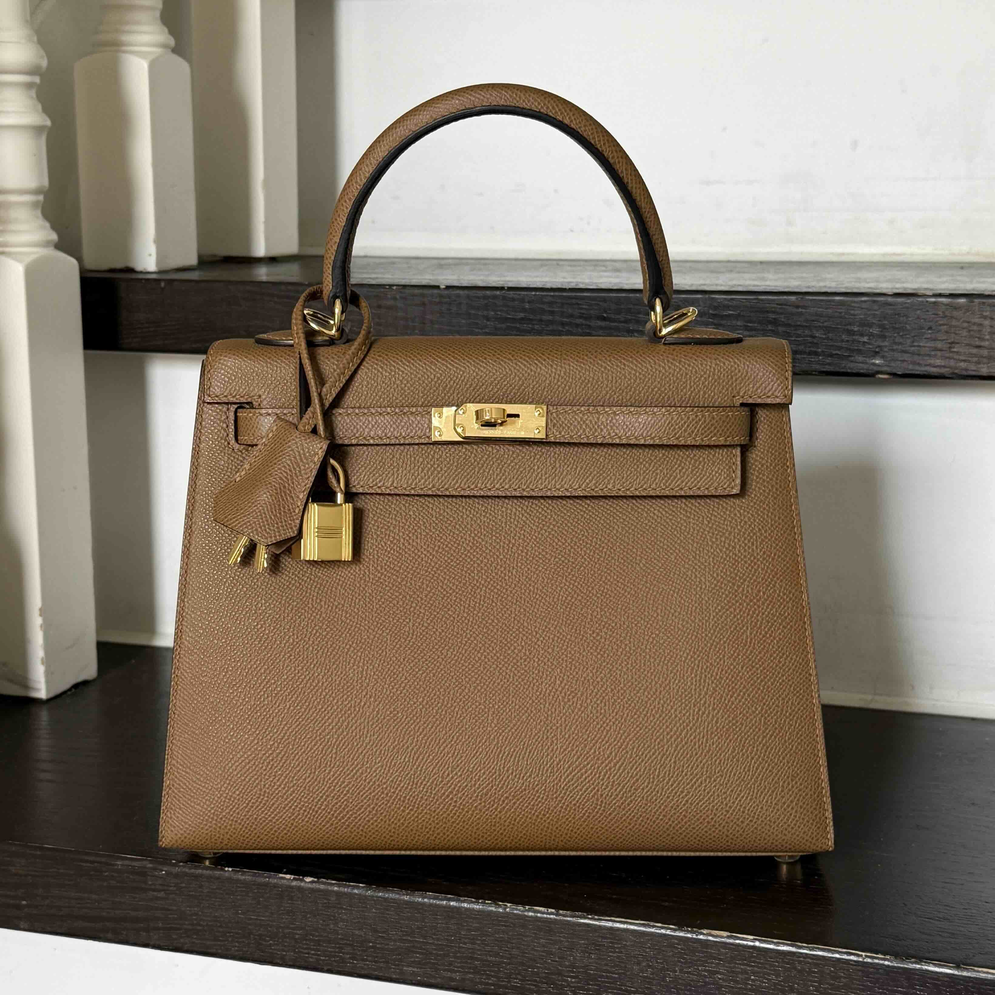 Hermes Kelly 25 Epsom Azlan Gold Hardware