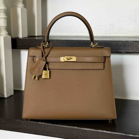 Hermes Kelly 25 Epsom Azlan Gold Hardware