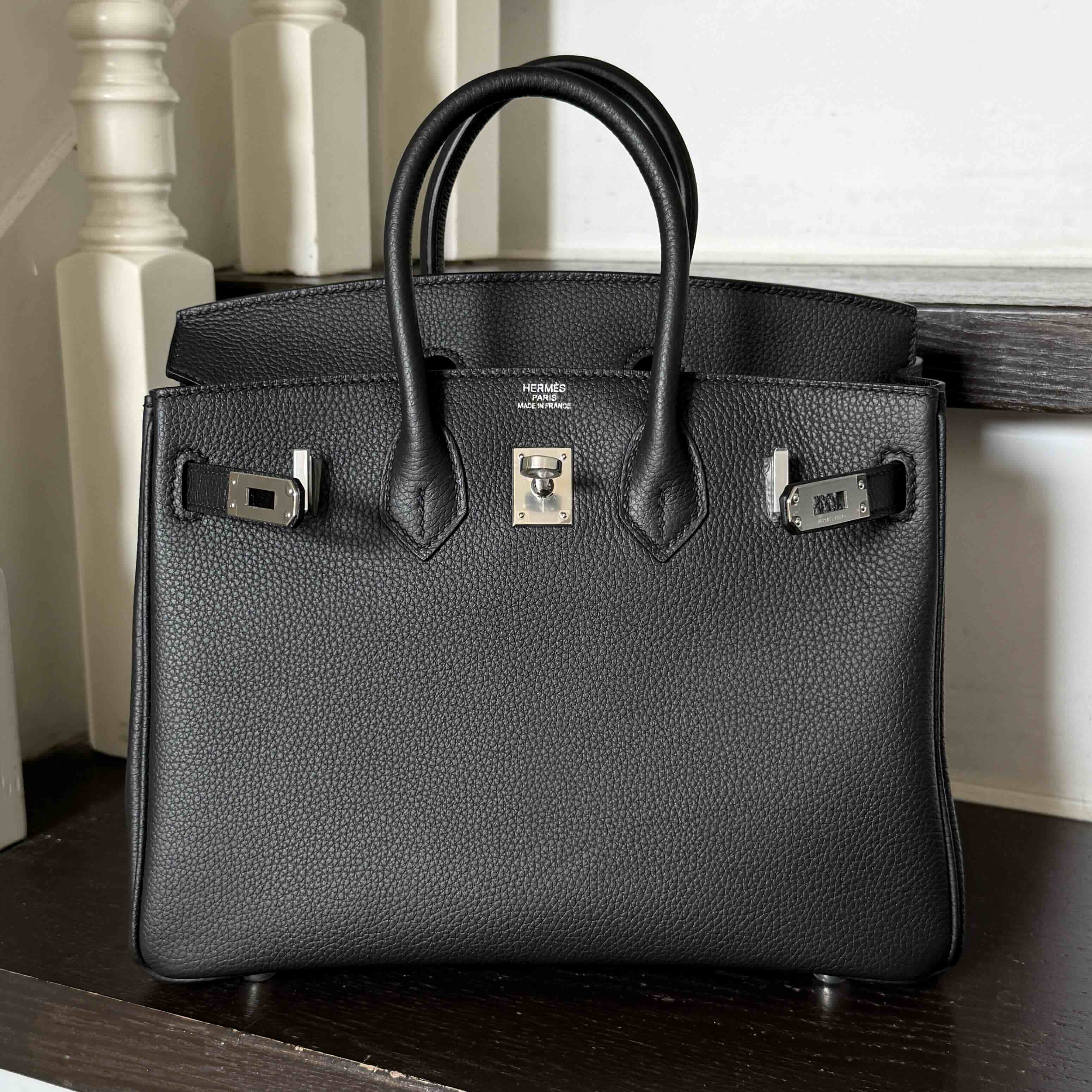 Hermès Birkin 25 Togo Noir x Palladium Hardware