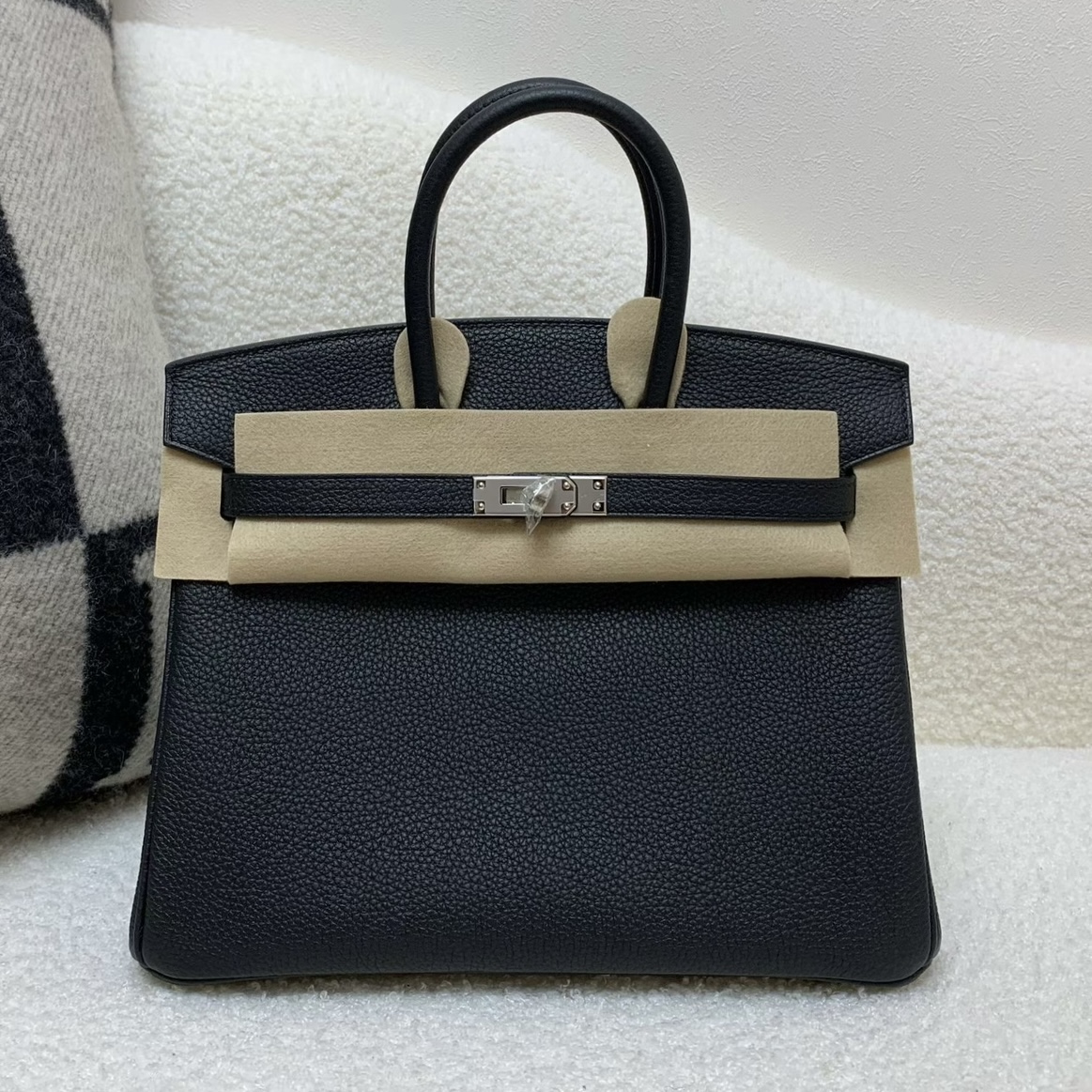 Hermès Birkin 25 Togo Noir x Palladium Hardware