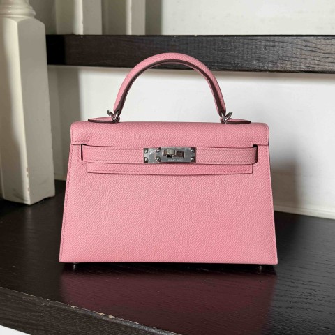 Hermès Mini Kelly2 Epsom Rose Confetti x PHW