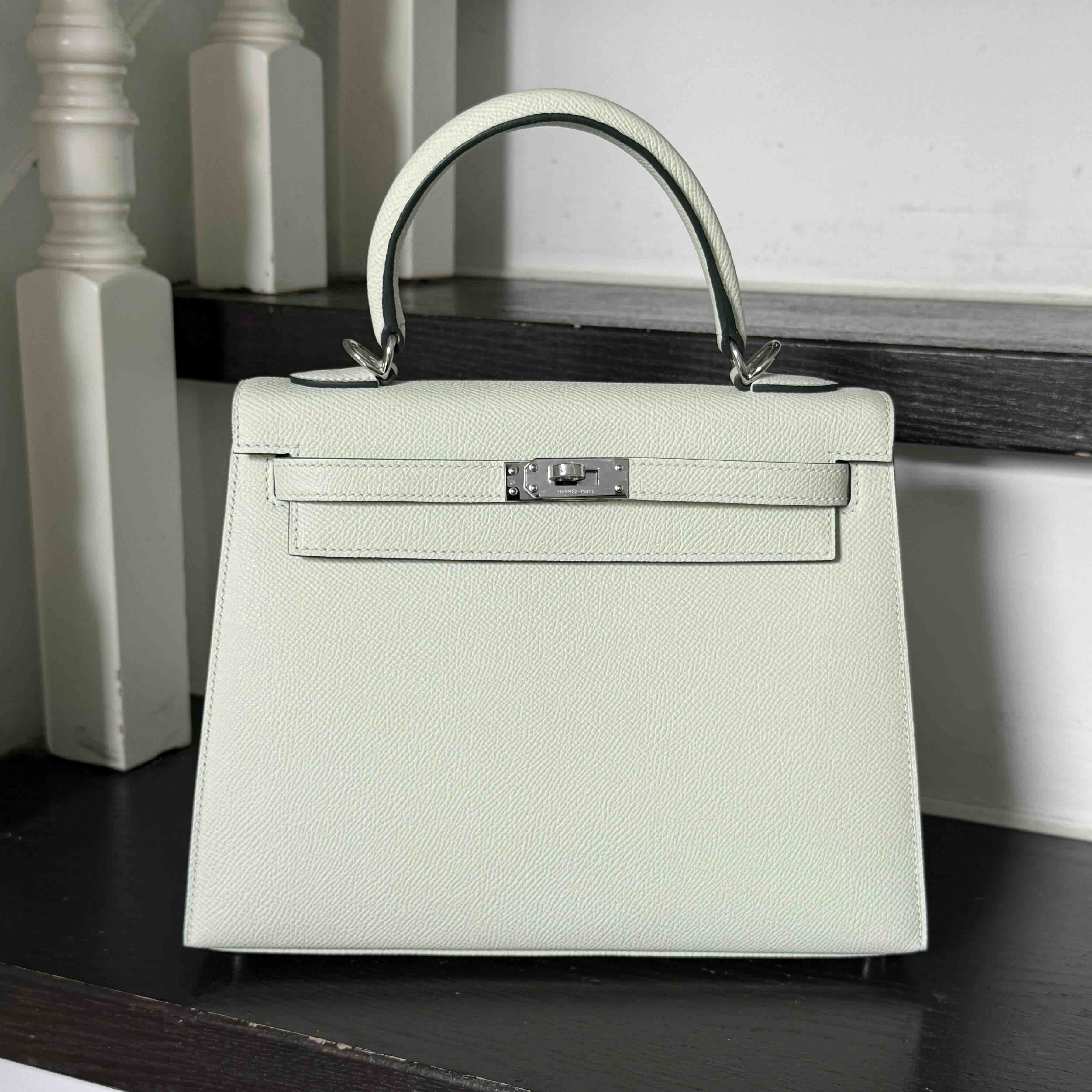 Hermès Kelly25 Epsom Vert Pizz x PHW