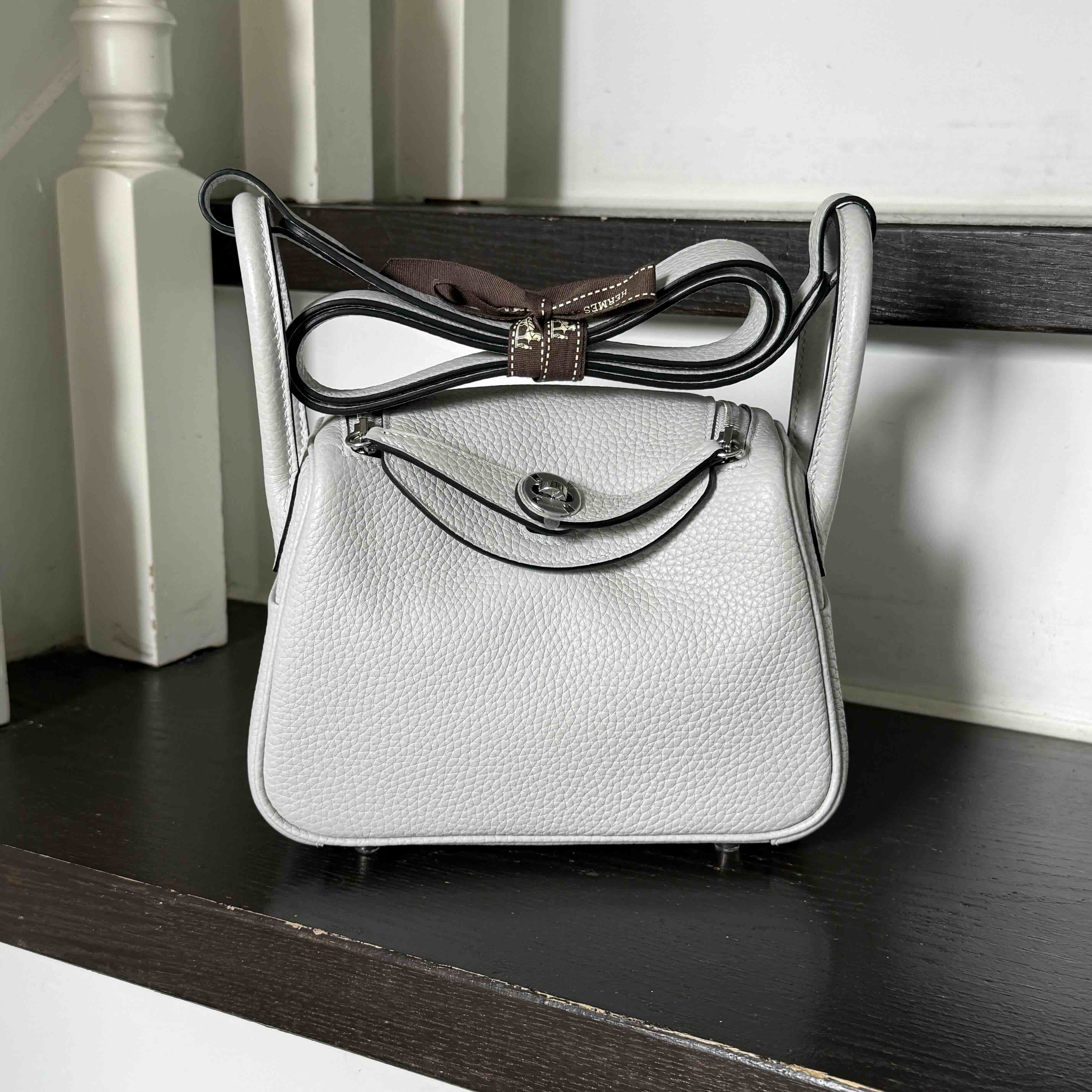 Hermès Mini Lindy Clemence Blue Lin x PHW (HCP)