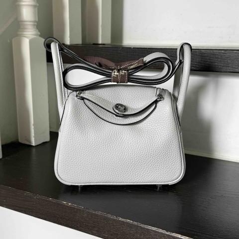 Hermès Mini Lindy Clemence Blue Lin x PHW (HCP)