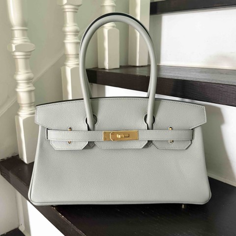 Hermès Shoulder Birkin29 Evercolor Blue Pale x PHW(HCP)