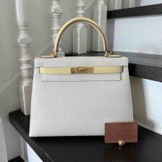 Hermès Kelly28 Sellier Epsom Craie x Jaune Poussin x GHW