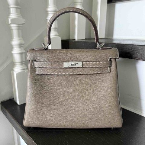 Hermès Kelly 25 Togo Etoupe x  PHW