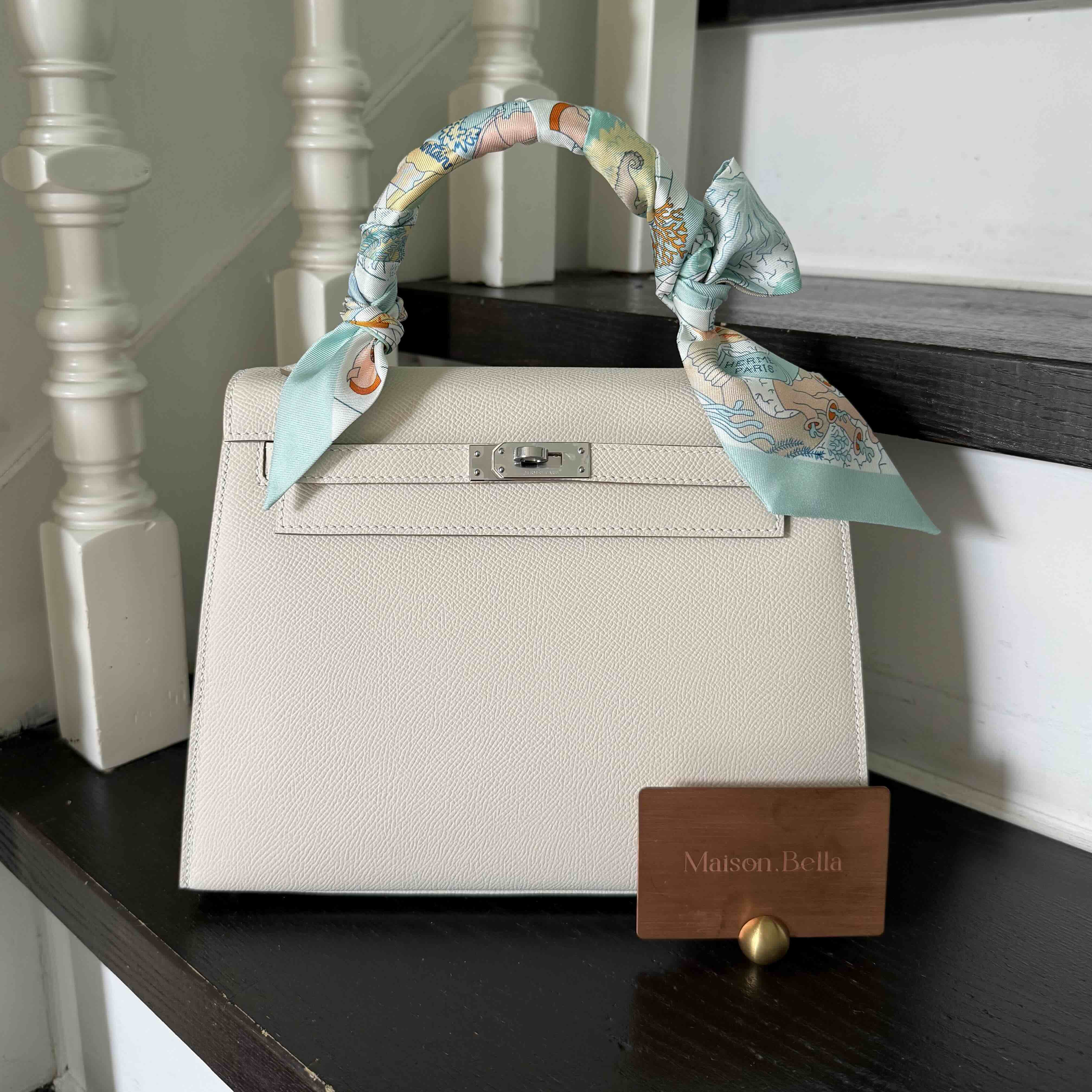 Hermès Kelly25 Epsom Craie x PHW
