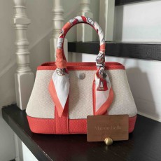  Hermès Garden Party 23 in Toile Goéland and Negonda Leather, Capucine