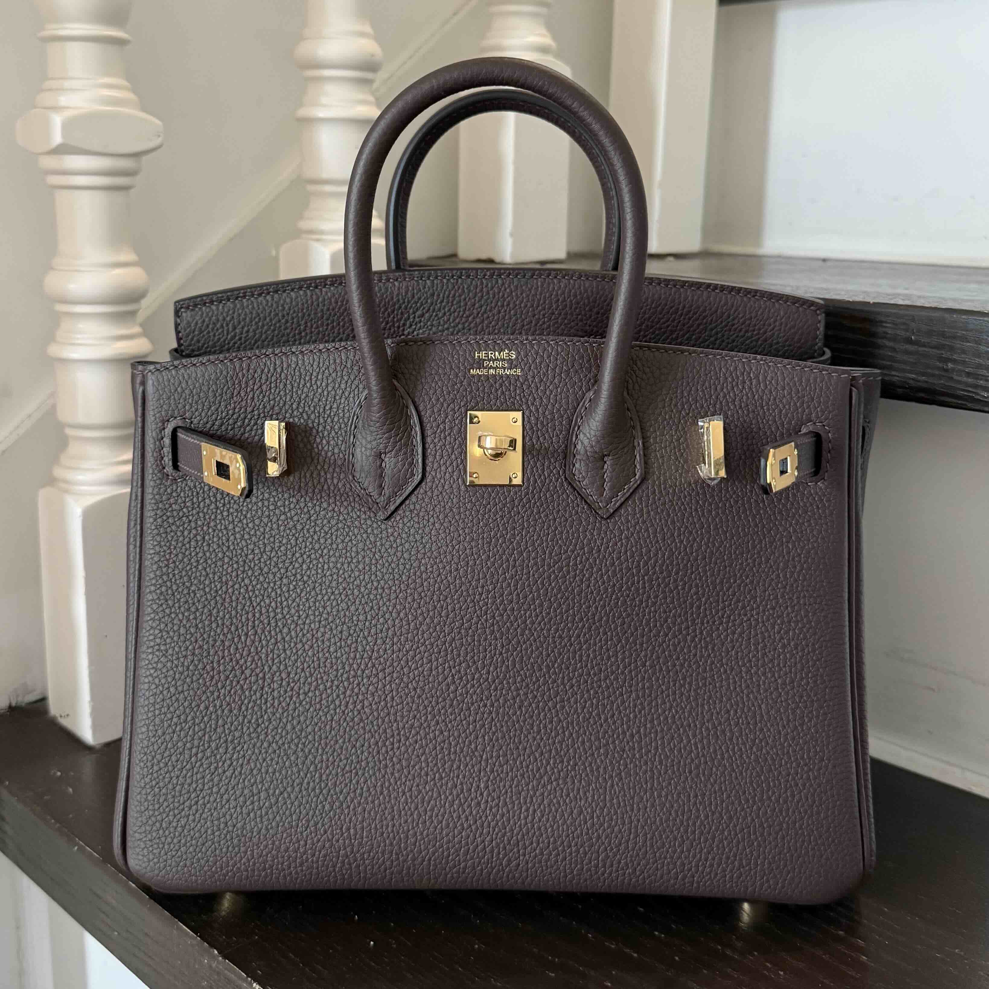 Hermès Birkin25 Togo Chocolat x Gold Harware