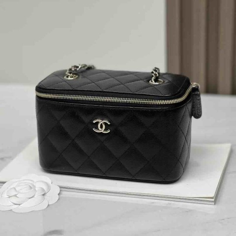 Chanel 22C Caviar Long Flap Box – Black with Light Gold Hardware