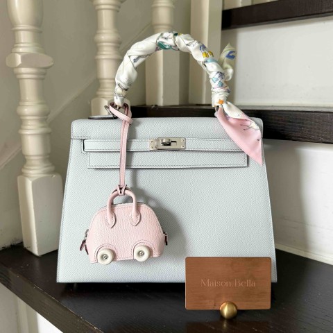 Hermès Kelly25 Epsom Blue Brume x PHW