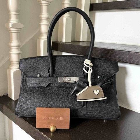 Hermès Shoulder Birkin 29 Togo Noir Palladium Hardware