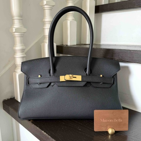 Hermès Shoulder Birkin 29 Togo Noir Gold Hardware