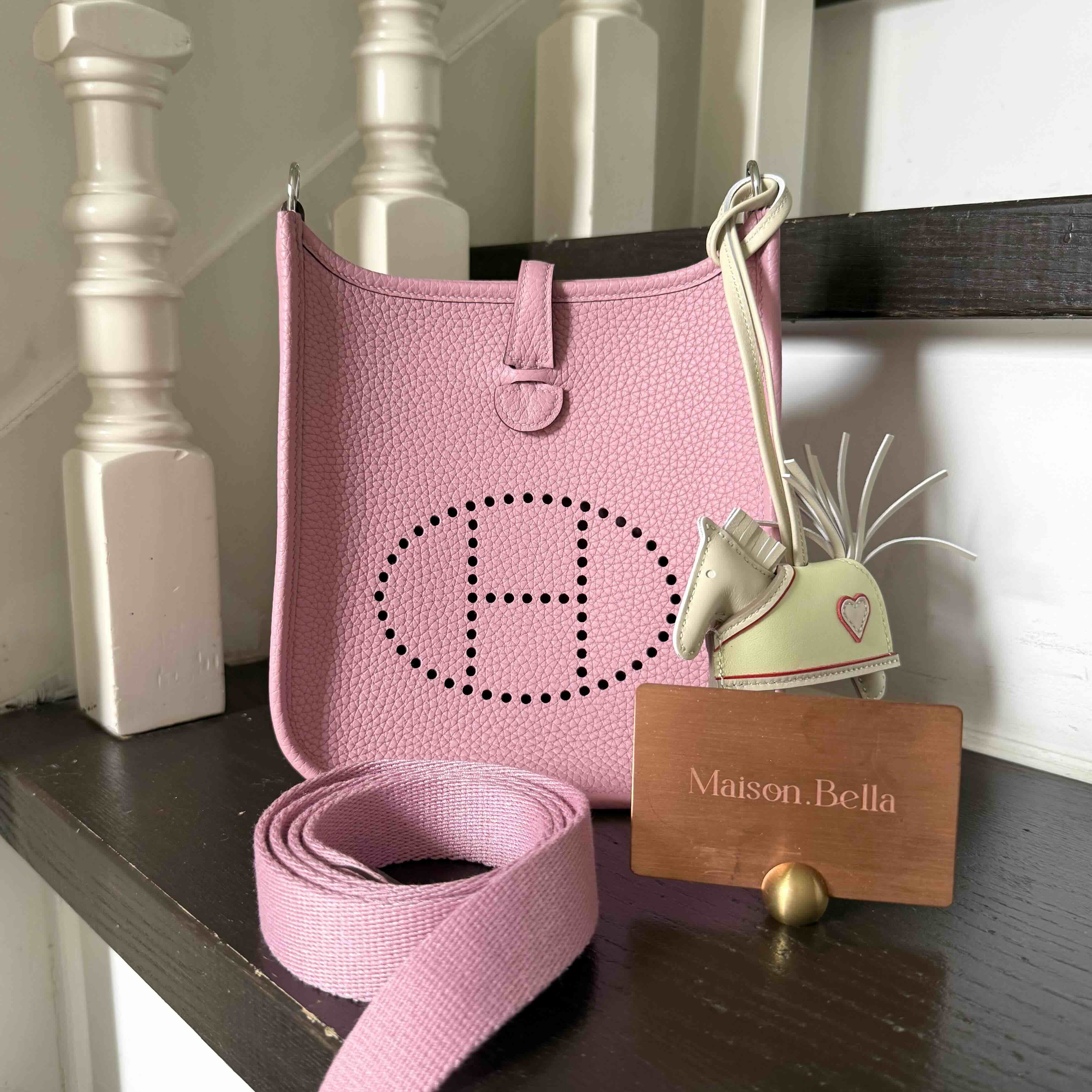 Hermès Mini Evelyne Bubblegum Clemence