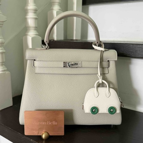 Hermès Kelly25 Togo Gris Neve x PHW (HCP)