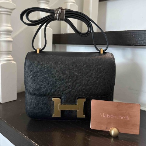 Hermès Constance 18 Noir Epsom with Gold Hardware