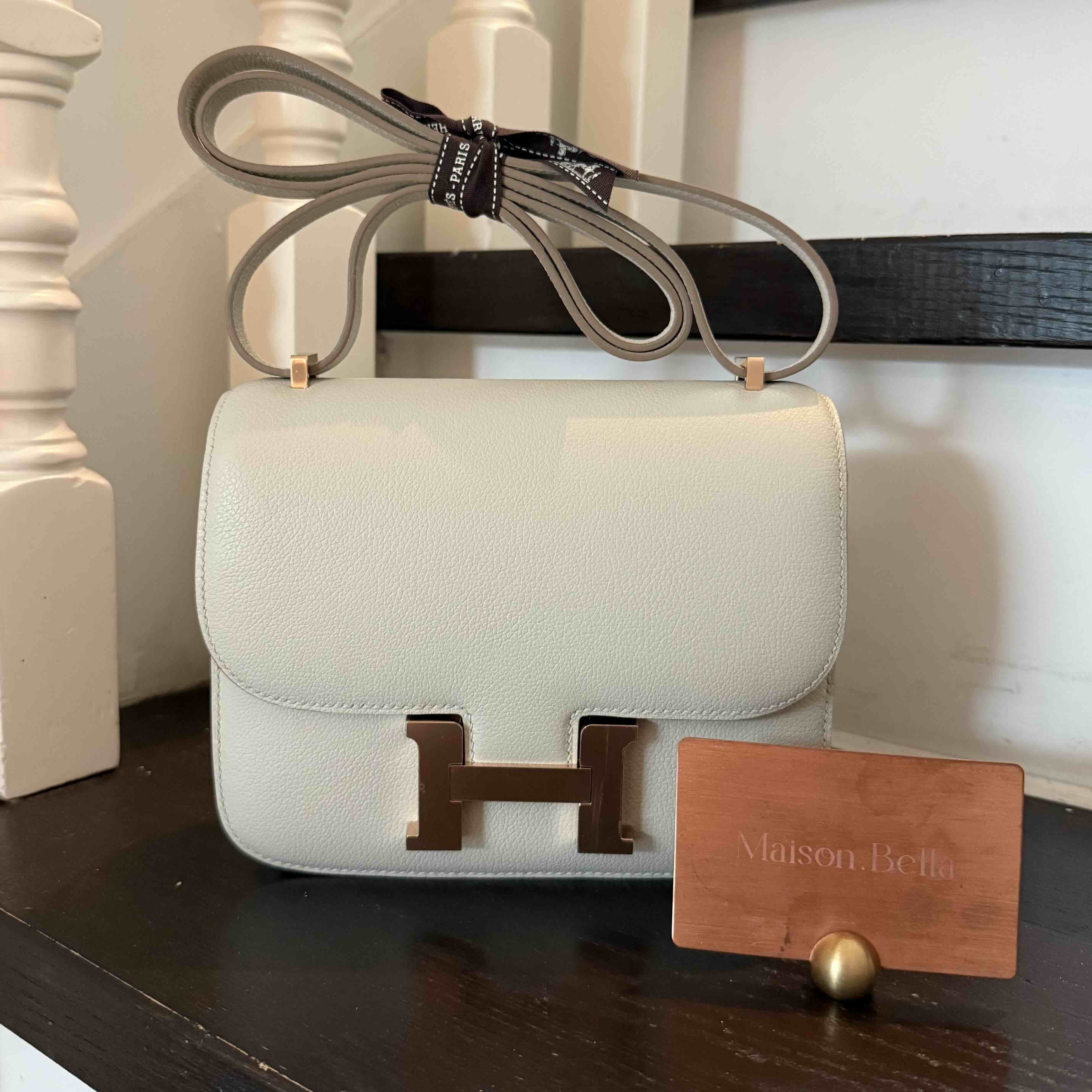 Hermès Constance 18 Evercolor Beton x Rosegold Hardware