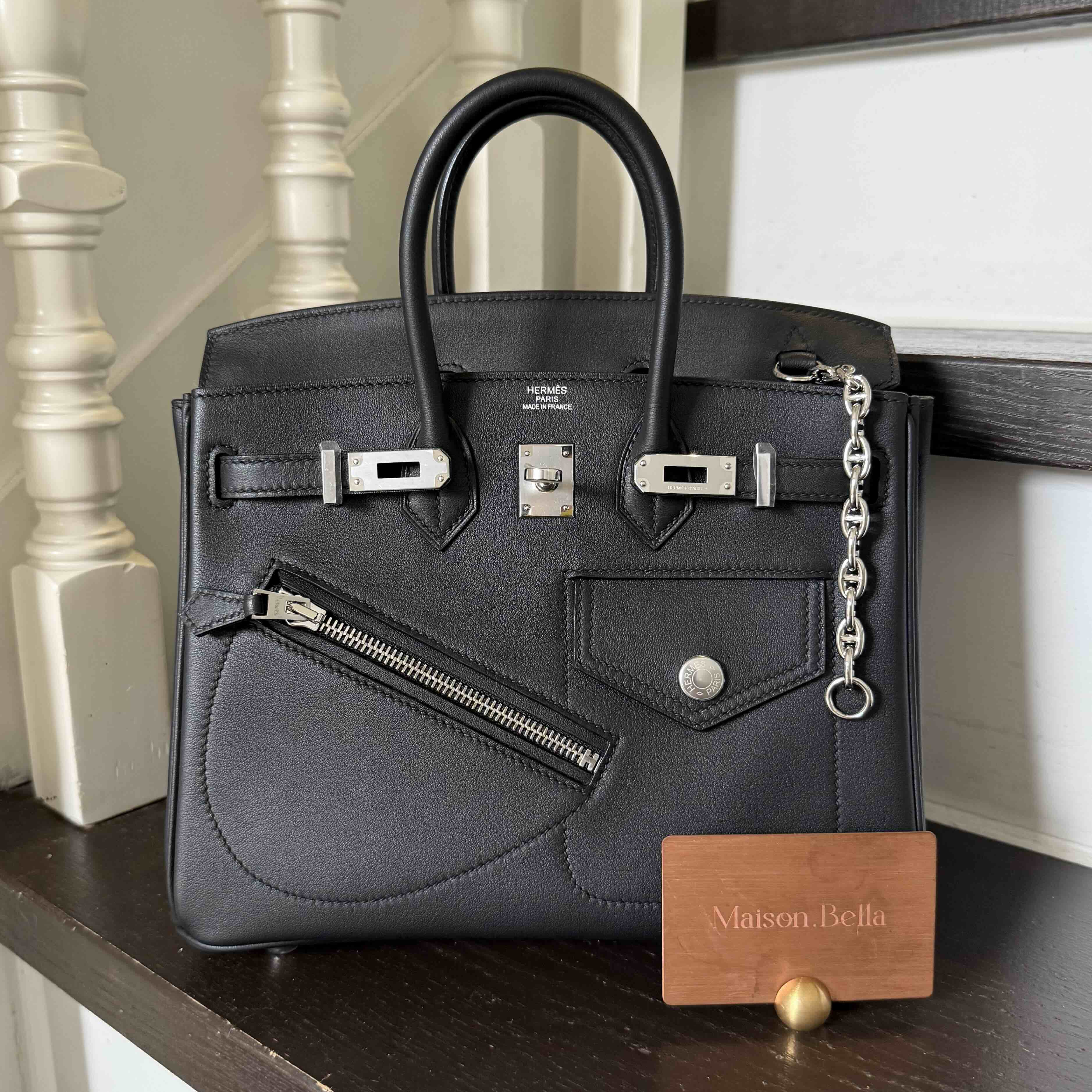 Hermès Birkin 25 Cargo Rock in Noir Swift with Palladium Hardware