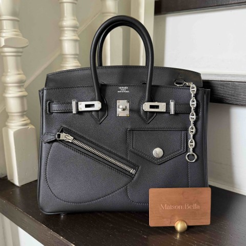 Hermès Birkin 25 Cargo Rock in Noir Swift with Palladium Hardware