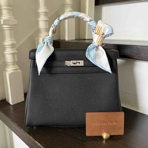 Hermès Kelly25 Togo Noir x Palladium Hardware
