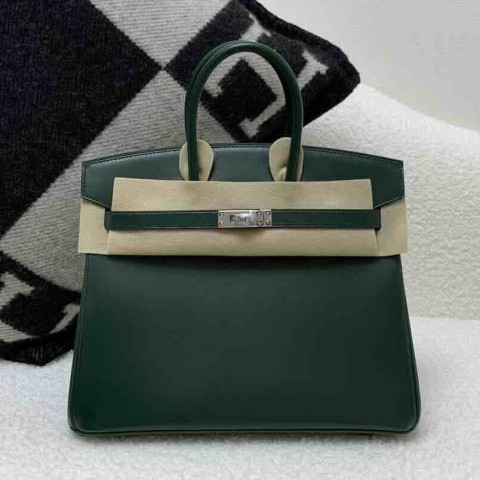 Hermès Birkin 25cm Box Leather Vert Fonce x Palladium Hardware