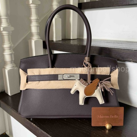 Hermès Shoulder Birkin 29 Ebène Evercolor x Palladium Hardware