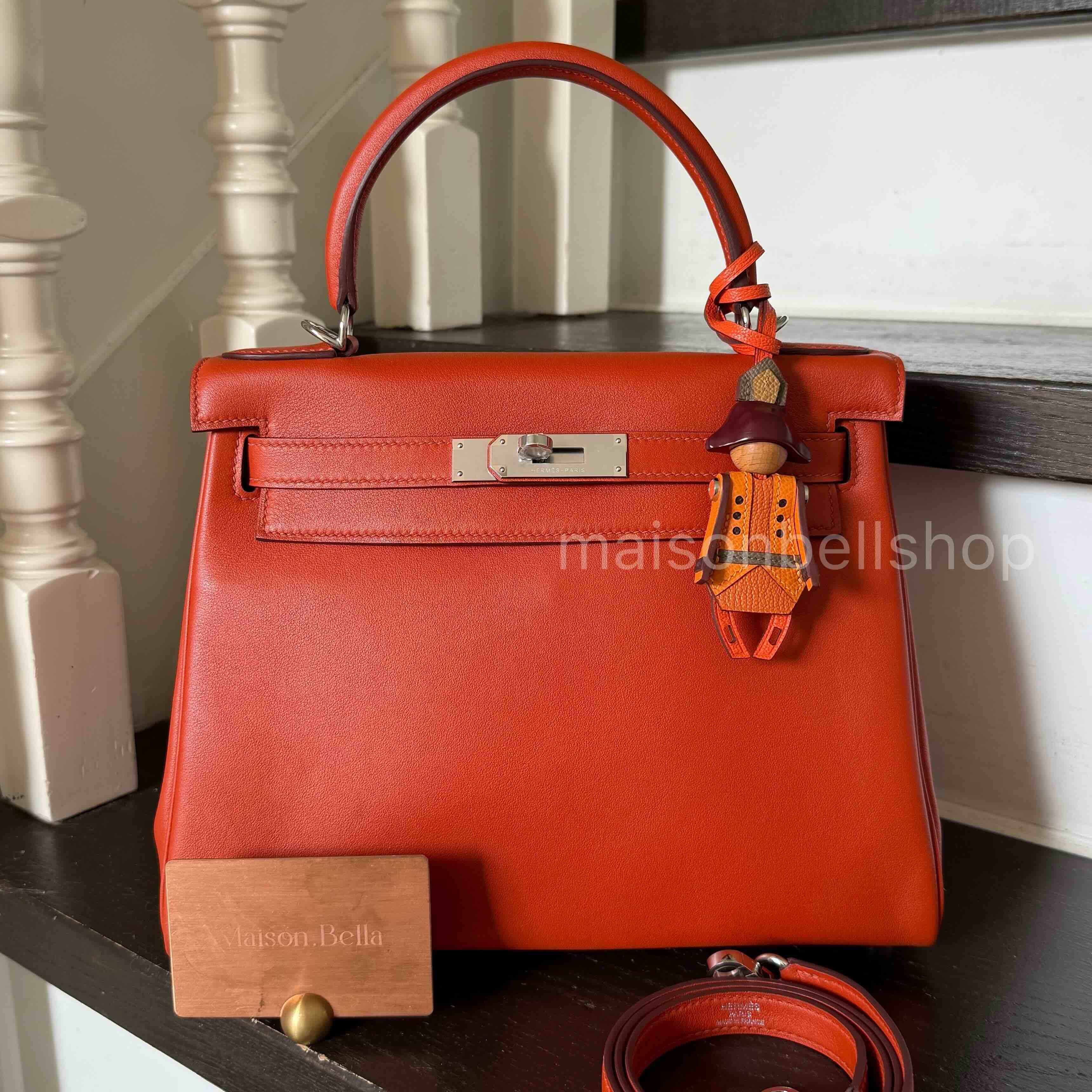 Hermès Kelly 28 Retourne Swift Cuivre x Palladium Hardware