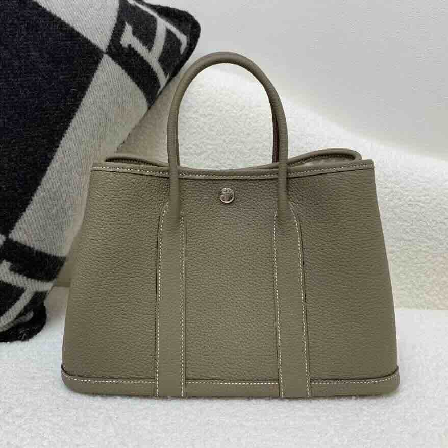 Hermès Garden Party 30 Negonda Etoupe X Palladium Hardware