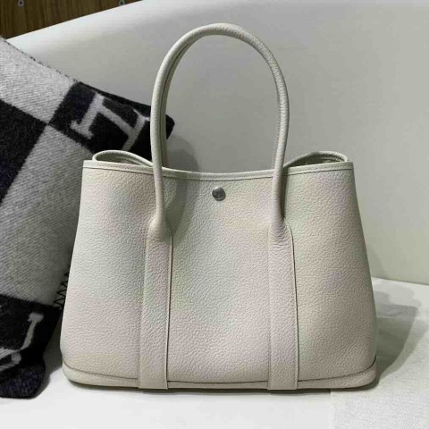 Hermès Garden Party 36 Negonda Craie X Palladium Hardware