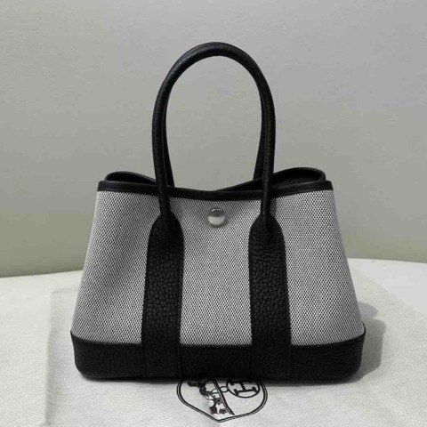 Hermès Garden Party 23 Canvas & Negonda Black x Palladium Hardware
