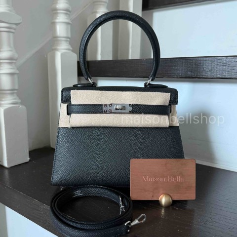 Hermès Kelly20 Epsom Noir x Gold Hardware
