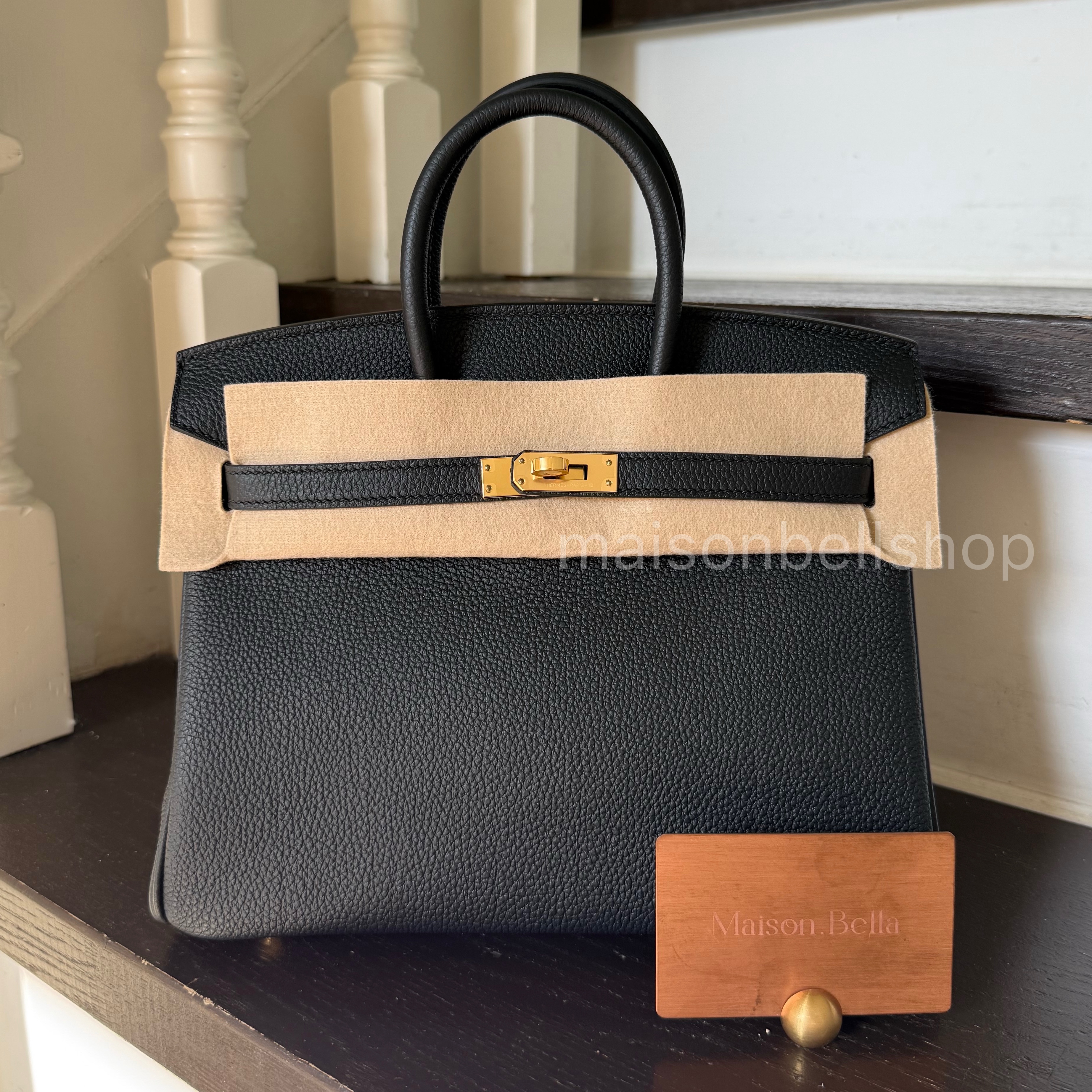 Hermès Birkin 25 Noir Togo x Gold Hardware (Veins)