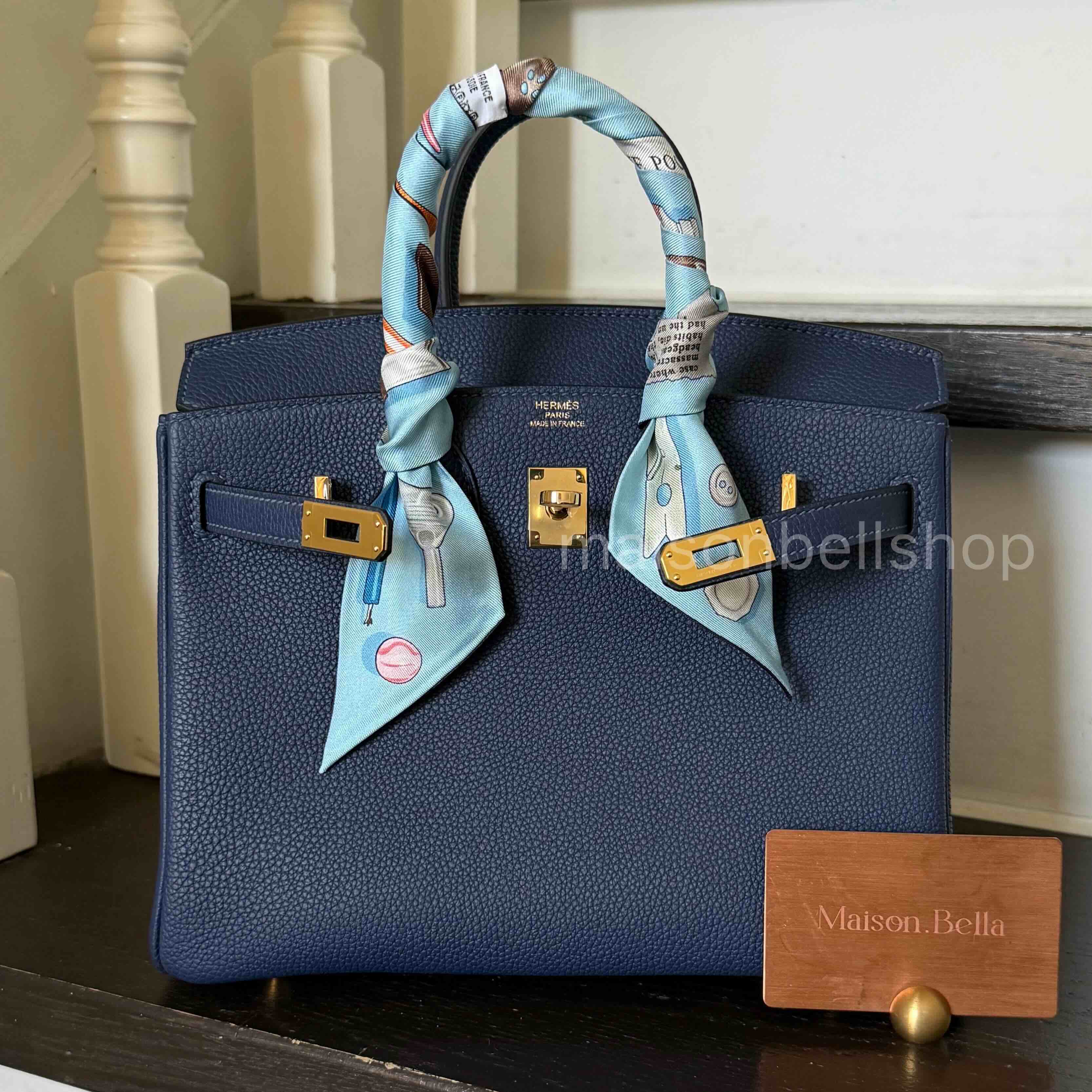 Hermès Birkin 25 Bleu Nuit Togo x Gold Hardware